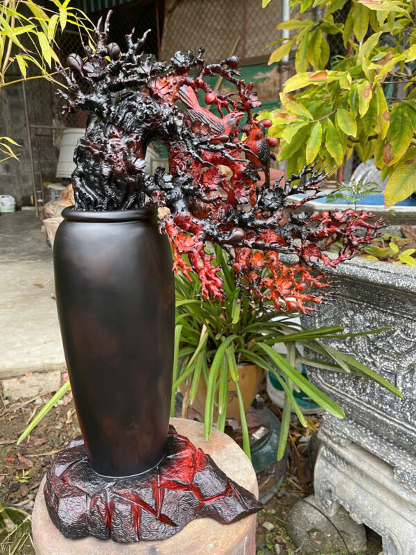 bình mai gỗ trắc đỏ đen