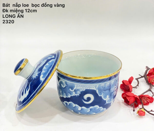 Bát nắp loe bọc đồng vàng - Hình ảnh 2