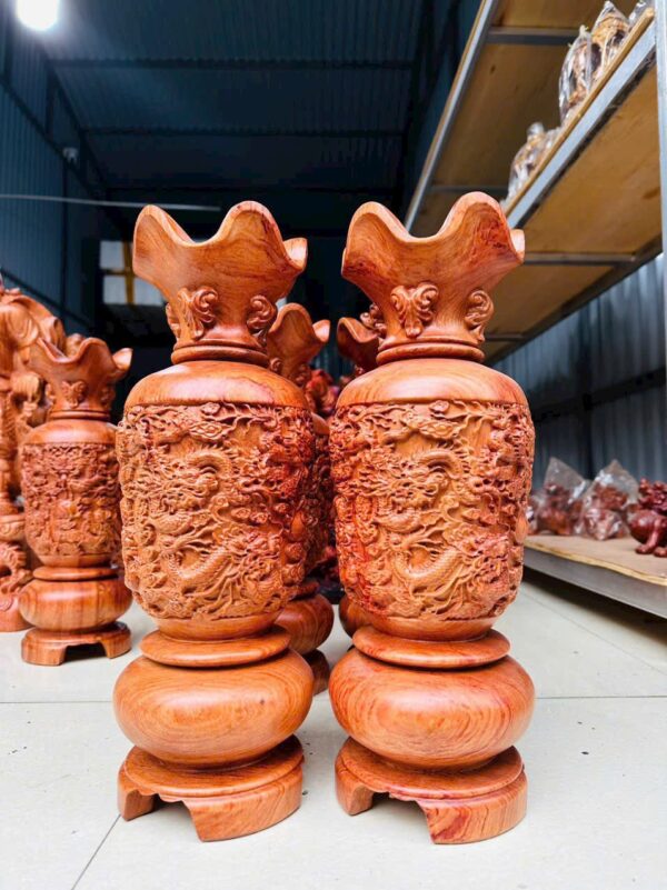 Lục bình Cửu long gỗ hương đá