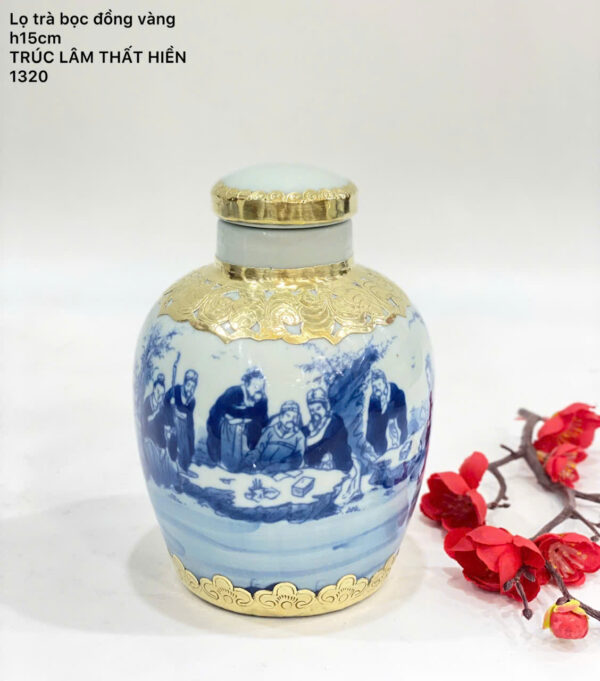 Hộp chè bọc đồng vàng - Hình ảnh 2