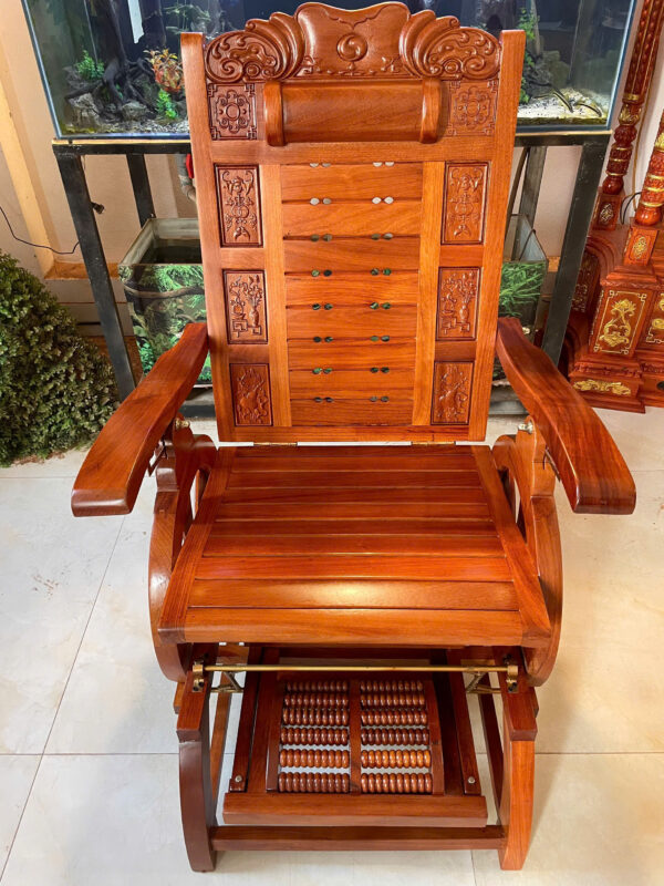 ghế đu đưa gỗ gõ đỏ việt - Hình ảnh 3