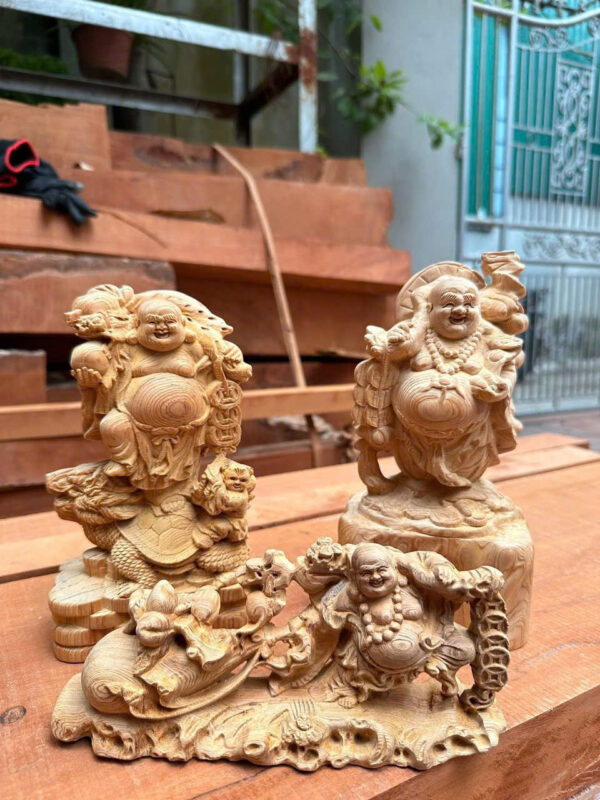 Bộ 3 mẫu di lặc gỗ ngọc am