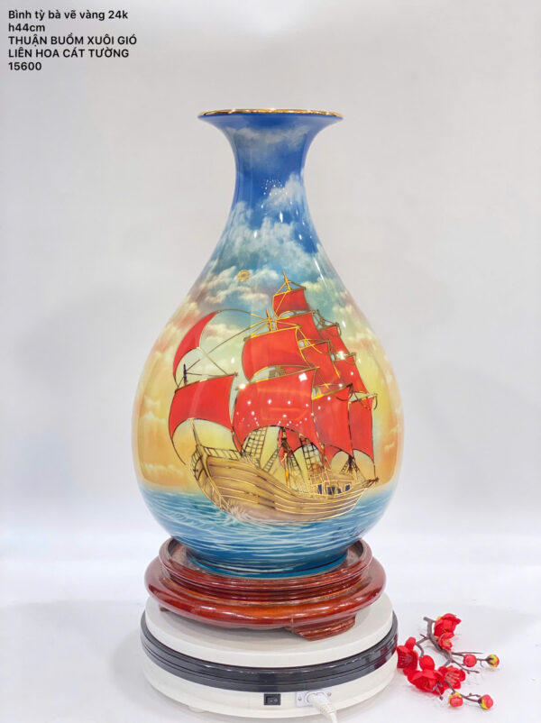 bình tỳ bà vẽ vàng - Hình ảnh 2