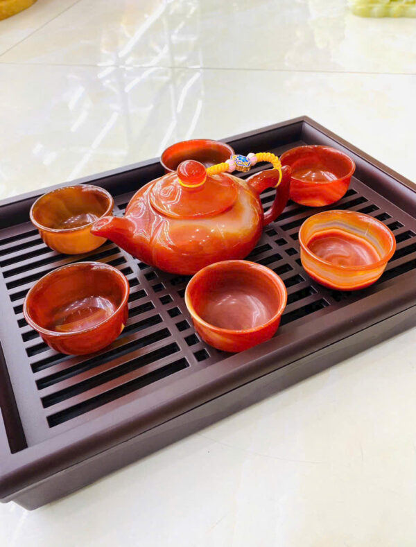 Ấm chén chạm quả bí - Hình ảnh 4
