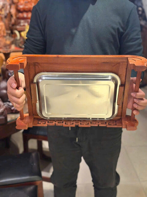 Khay trà cuốn thư gỗ hương - Hình ảnh 4