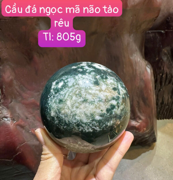 Cầu đá ngọc mã não tảo rêu