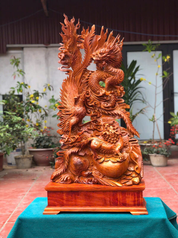 Tứ linh hội tụ gỗ hương ta