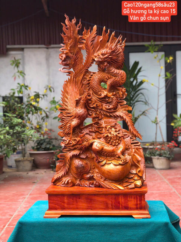 Tứ linh hội tụ gỗ hương ta - Hình ảnh 5