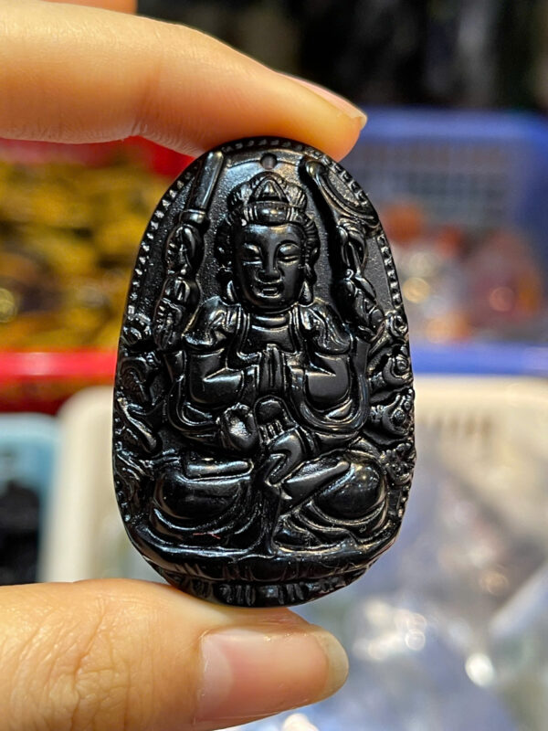 Phật Bản Mệnh Ngọc Onyx Đen - Hình ảnh 3