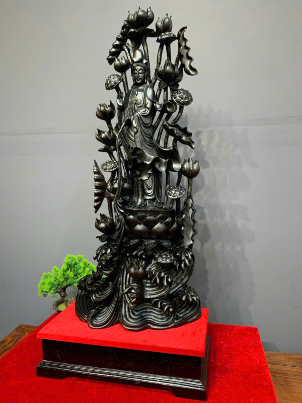 Mẹ Quan Âm Gỗ Mun Sừng