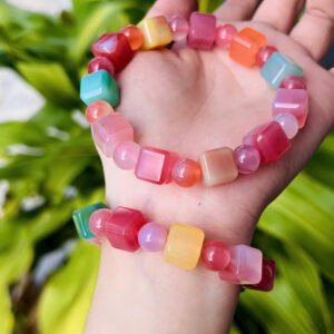 Vòng lu thống mã não nam hồng