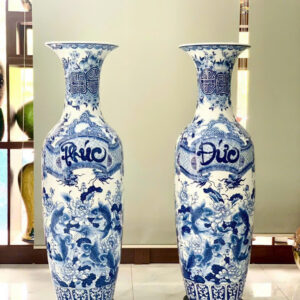 Lọ Lục Bình Bát Tràng Vẽ Phúc Đức