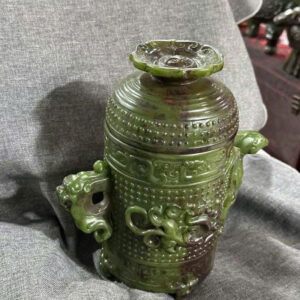 BÌNH RƯỢU NGỌC CHẠM KHẮC LONG PHỤNG