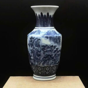 Bình gốm sơn thủy