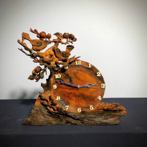 Đồng hồ chim mai gỗ trắc