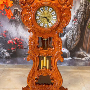 🕰️ ĐỒNG HỒ CÂY GỖ HƯƠNG ĐÁ – MẪU ĐÀN HOA TÂY 🌸