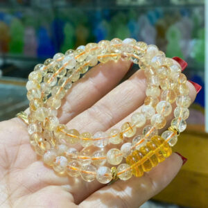 Thạch anh vàng ưu linh mix ngũ điếu hổ phách