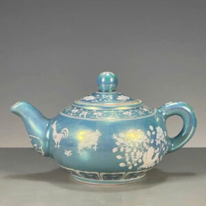 ấm trà gốm sứ men màu ngọc lam